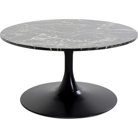 KARE Design Table basse marbre Schickeria noir ronde années 80  