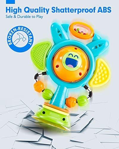 Activity-board  Baby Spielzeug Kleinkindspielzeug Hochstuhlspielzeug mit Saugnäpfen Klang Licht Rassel Greifling 