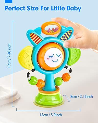 Activity-board  Jouet pour bébé, chaise haute, jouet pour tout-petits, avec ventouses, son et lumière, hochet, jouet sensoriel 