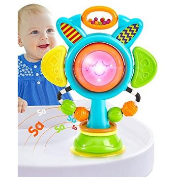 Baby Spielzeug Kleinkindspielzeug Hochstuhlspielzeug mit Saugnäpfen Klang Licht Rassel Greifling