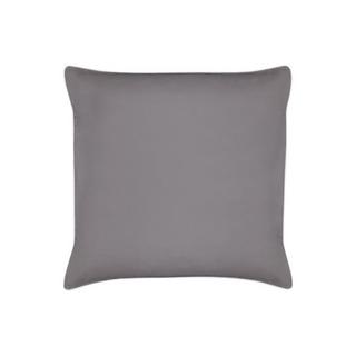 Vente-unique Parure de lit percale de coton  80 fils/cm² - Housse de couette 240 x 260 cm + 2 taies d'oreiller 63 x 63 cm - Gris passepoil blanc - AGAMI de PALACIO  