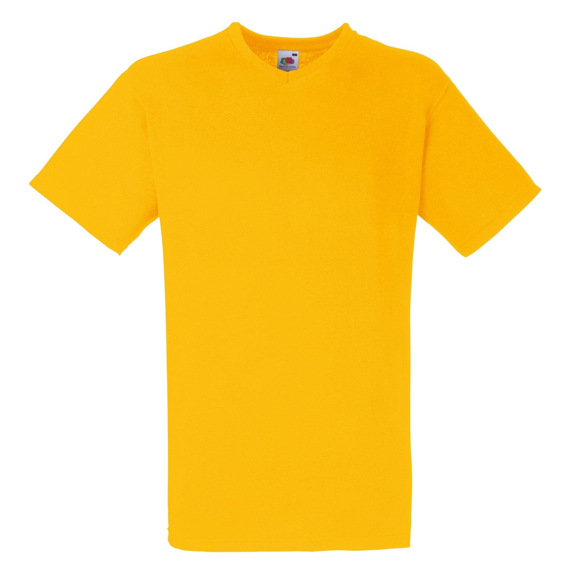 Image of Valueweight Tshirt Mit Vausschnitt, Kurzärmlig Herren Gelb Bunt XXL