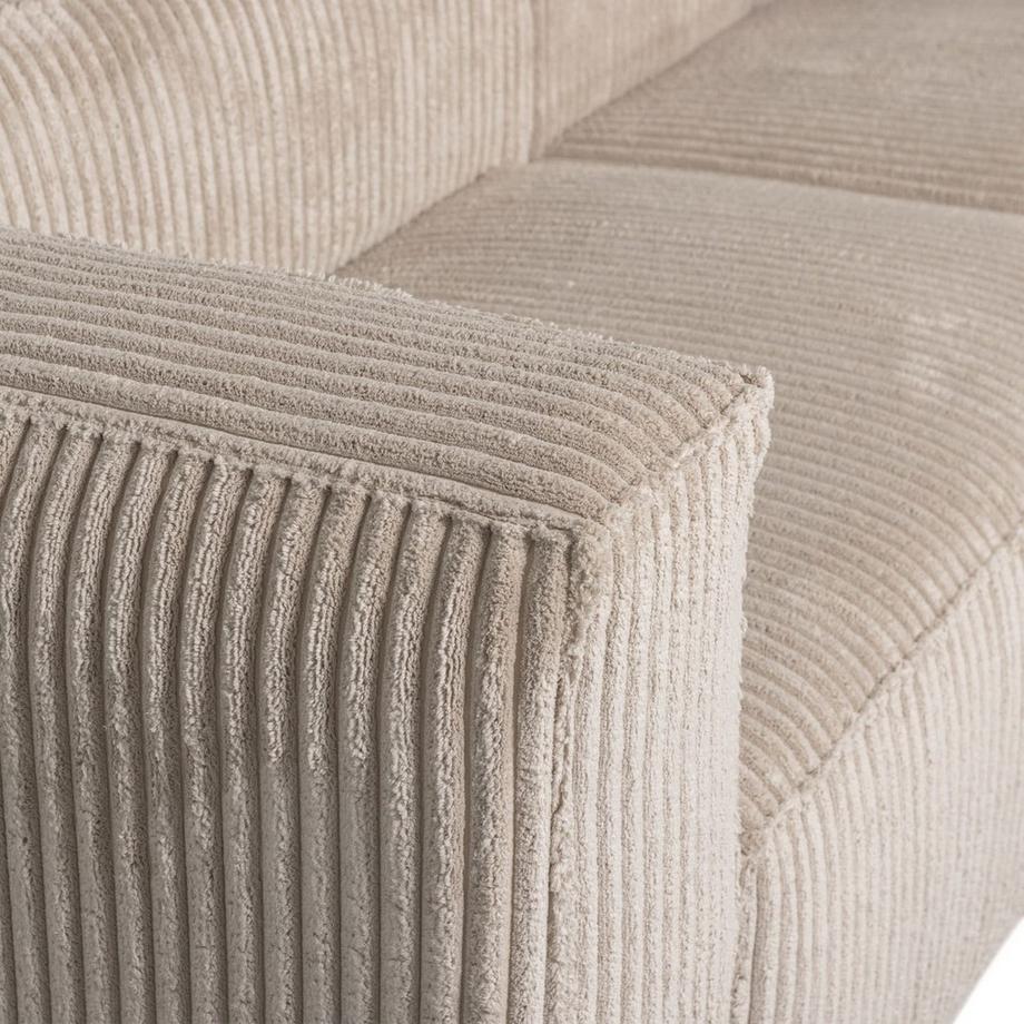 mutoni Ecksofa Bean rechts grober Rippstoff travertin 254x178  
