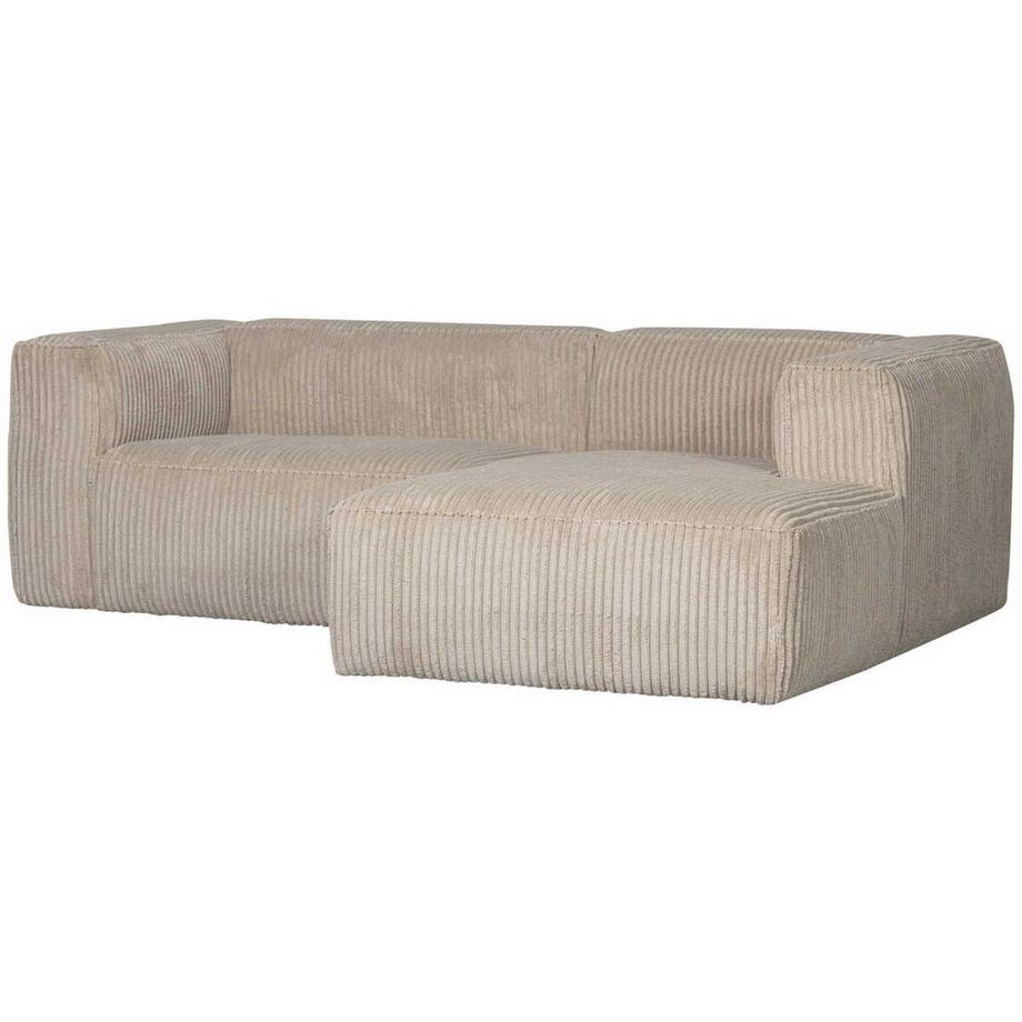 Ecksofa Bean rechts grober Rippstoff travertin 254x178