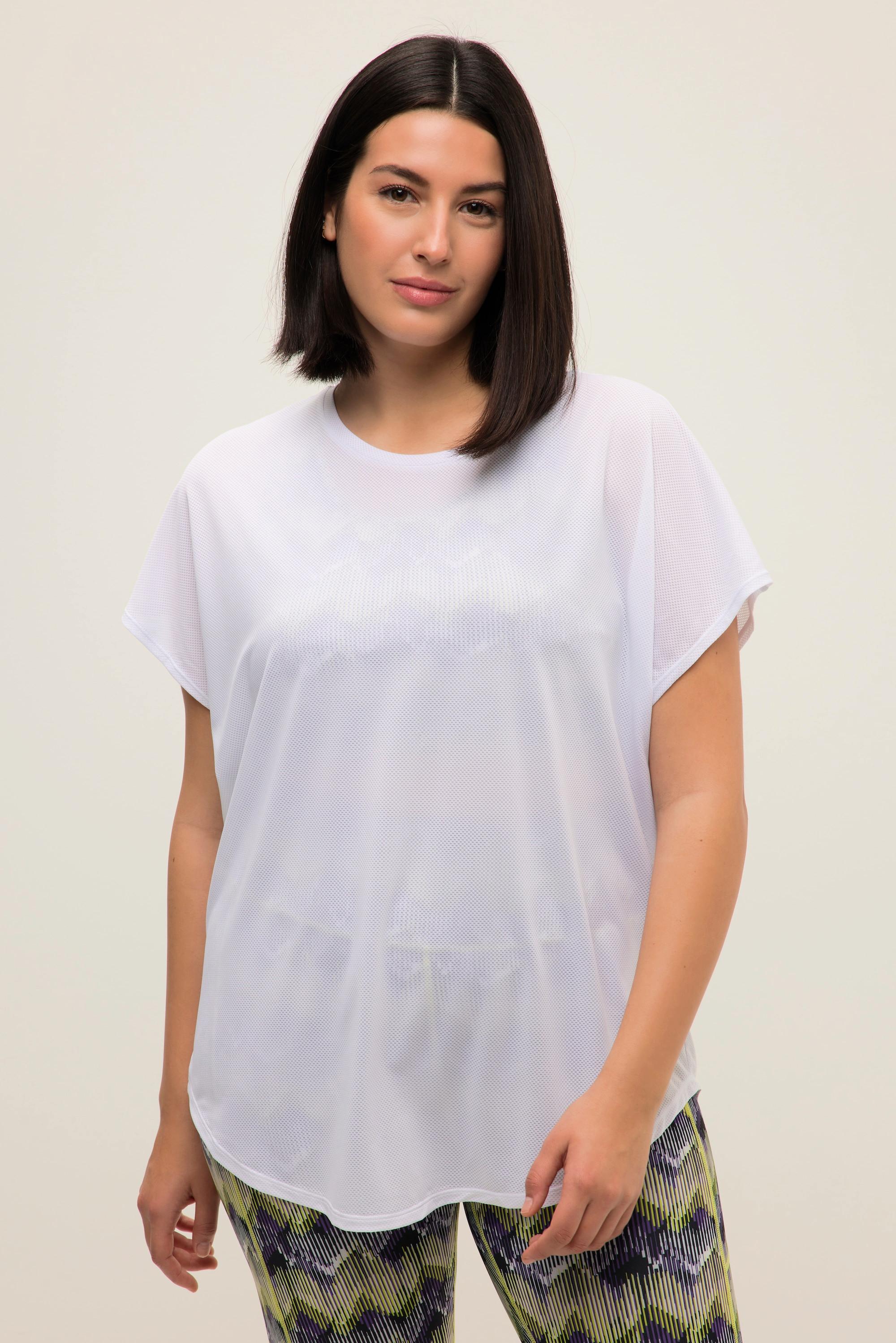 Studio Untold  T-shirt de sport, oversize, mesh, col rond 