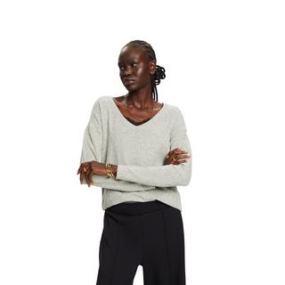 ESPRIT T-shirt spazzolata scollo a V maniche lunghe  