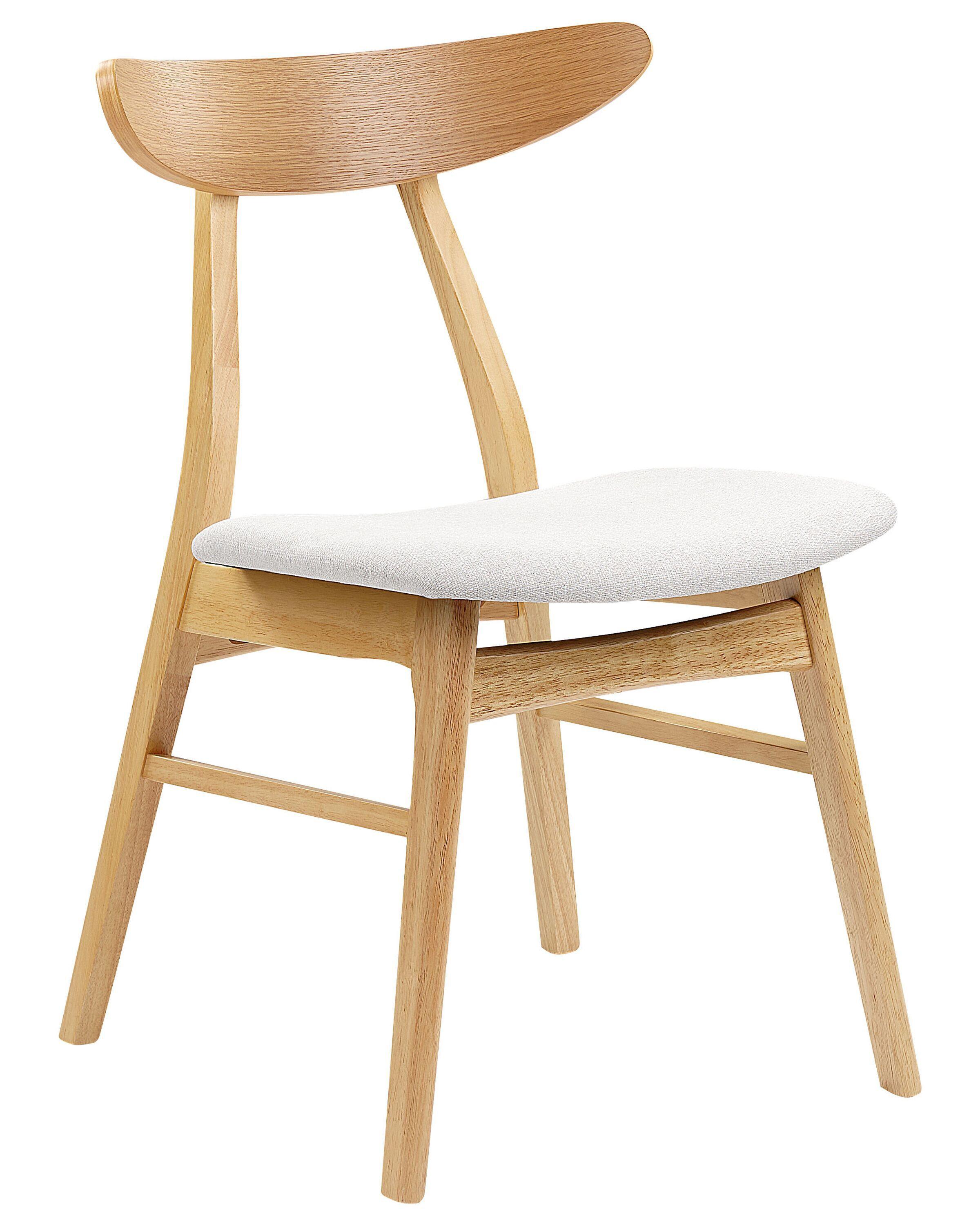 Beliani Chaise de salle à manger en Bois d'hévéa Rétro LYNN  