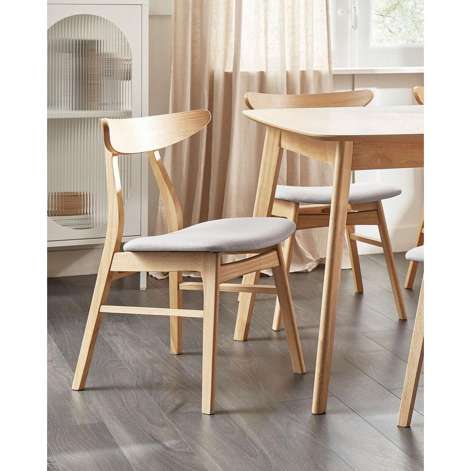 Beliani Lot de 2 chaises de salle à manger en Bois d'hévéa Rétro LYNN  