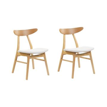Lot de 2 chaises de salle à manger en Bois d'hévéa Rétro LYNN