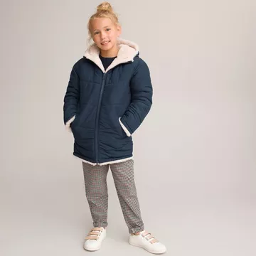 Doudoune chaude à capuche réversible