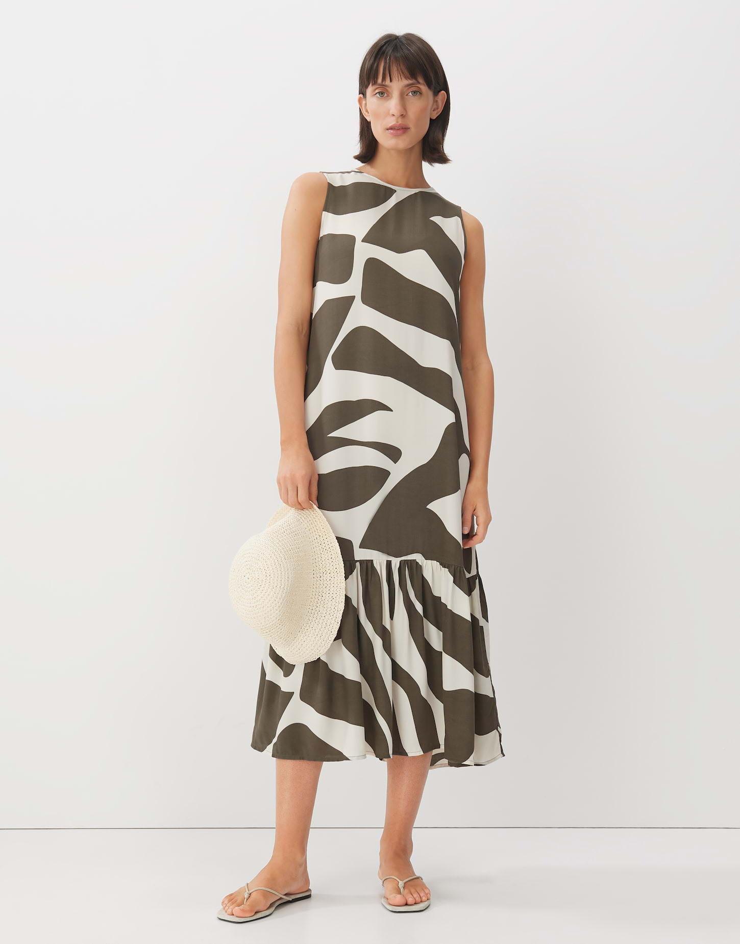 Image of Printkleid Quolly Animal A-linie Damen Dunkelgrün 36