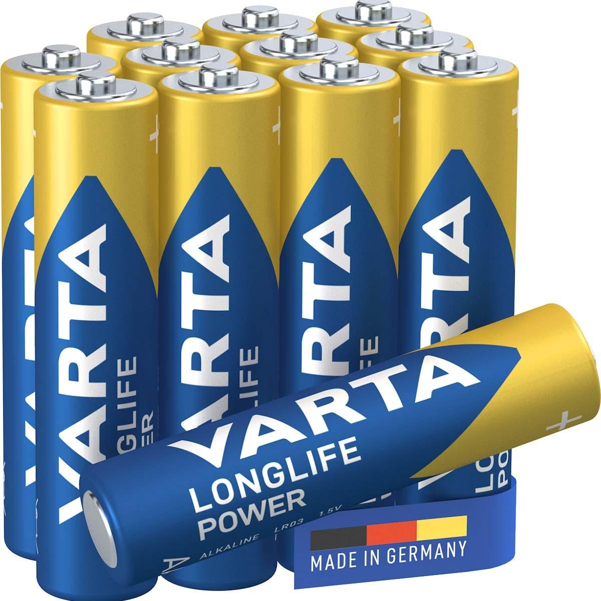 VARTA  Piles alcalines AAA 1,5 V haute énergie, lot de 12 