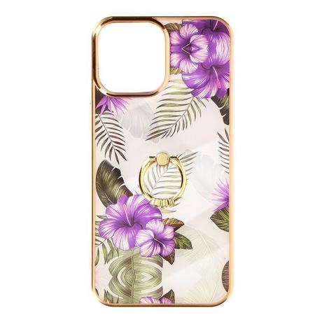 Avizar  Coque anneau iPhone 12 Fleurs violettes 