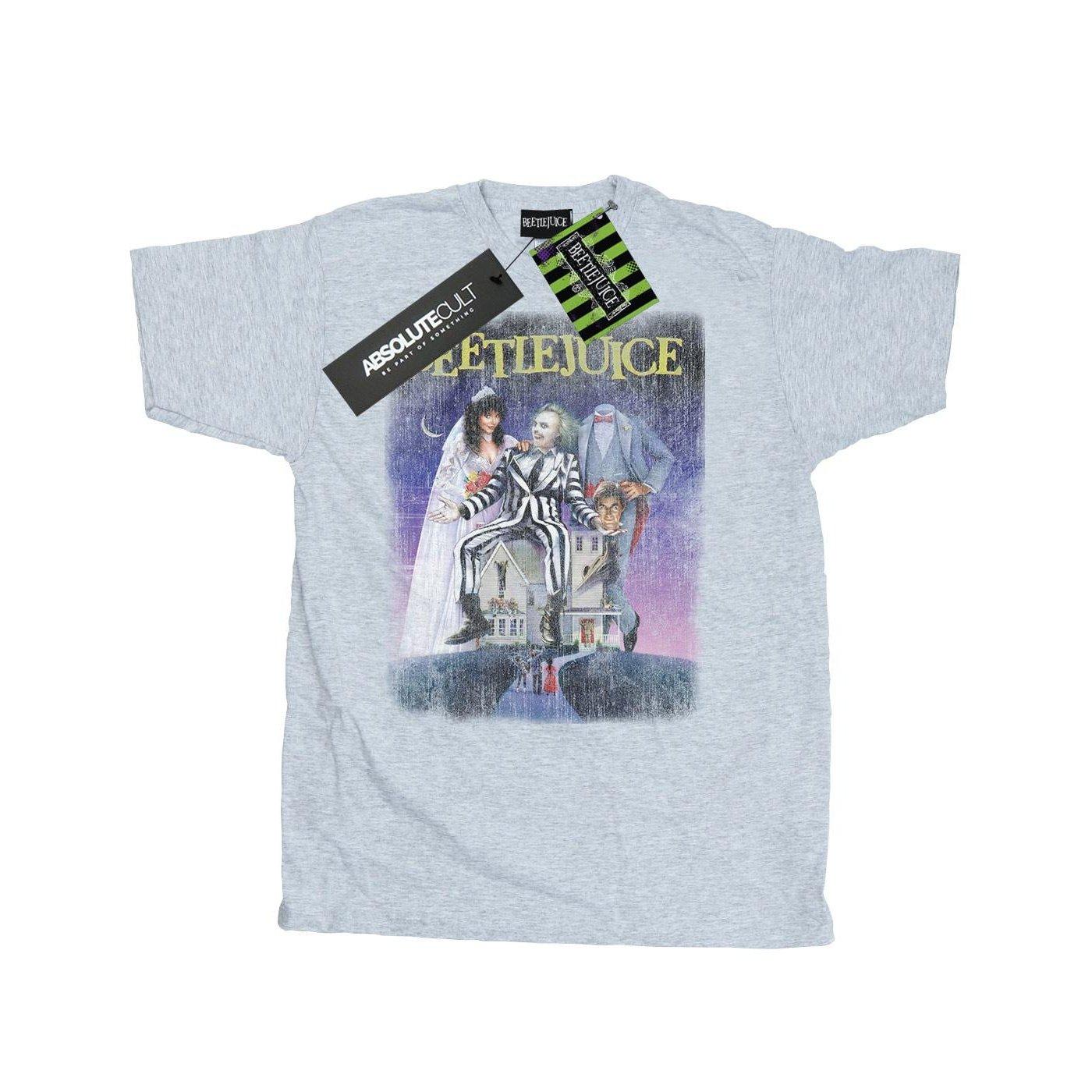 Image of Distressed Poster Tshirt Herren Grau XL