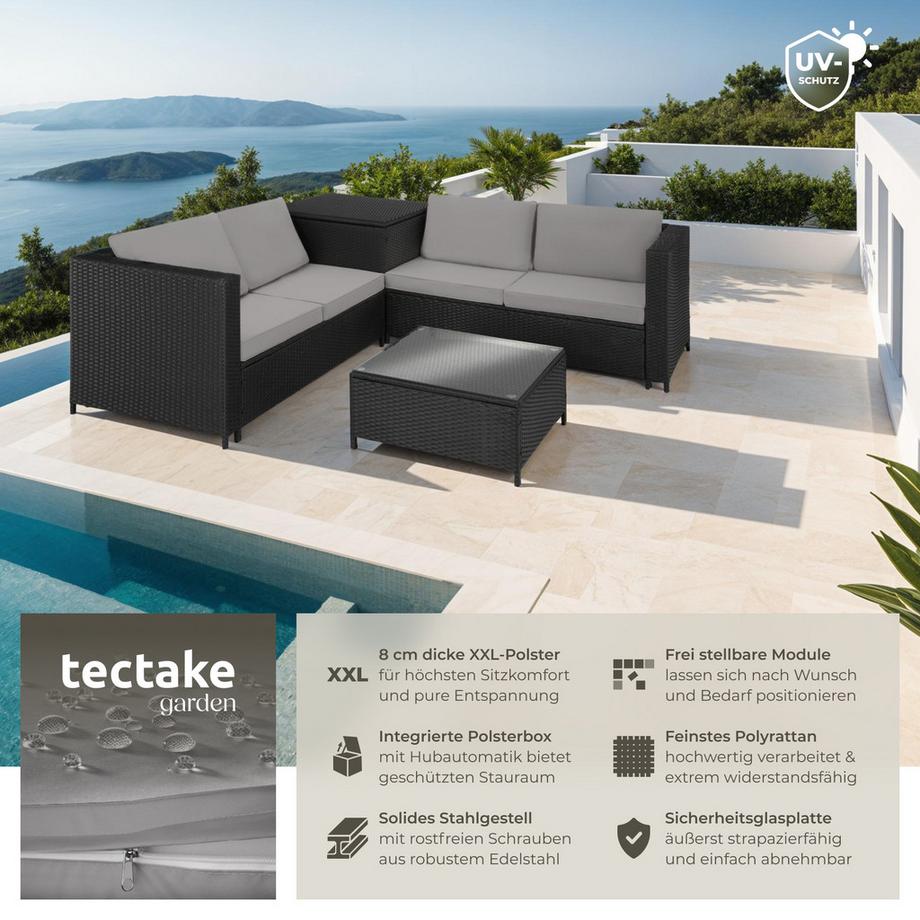 Tectake Salottino lounge in rattan  Siena per 4 persone  
