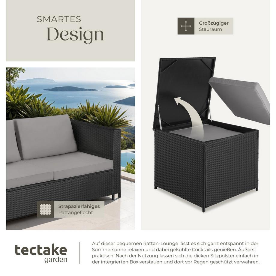Tectake Salottino lounge in rattan  Siena per 4 persone  