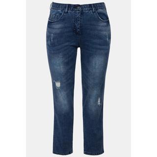 Ulla Popken  Jeans modello Sarah con taglio aderente a cinque tasche ed effetto sdrucito 