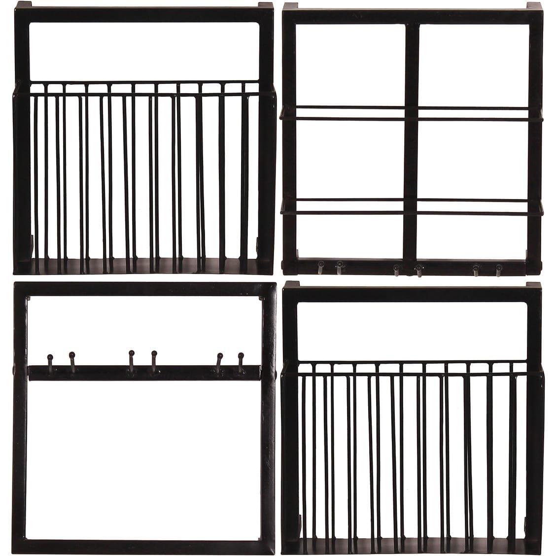 Image of Wandregal Cotry antikschwarz 120x60x60 (4-tlg) Wandregal Cotry antikschwarz 120x60x60 (4-tlg)