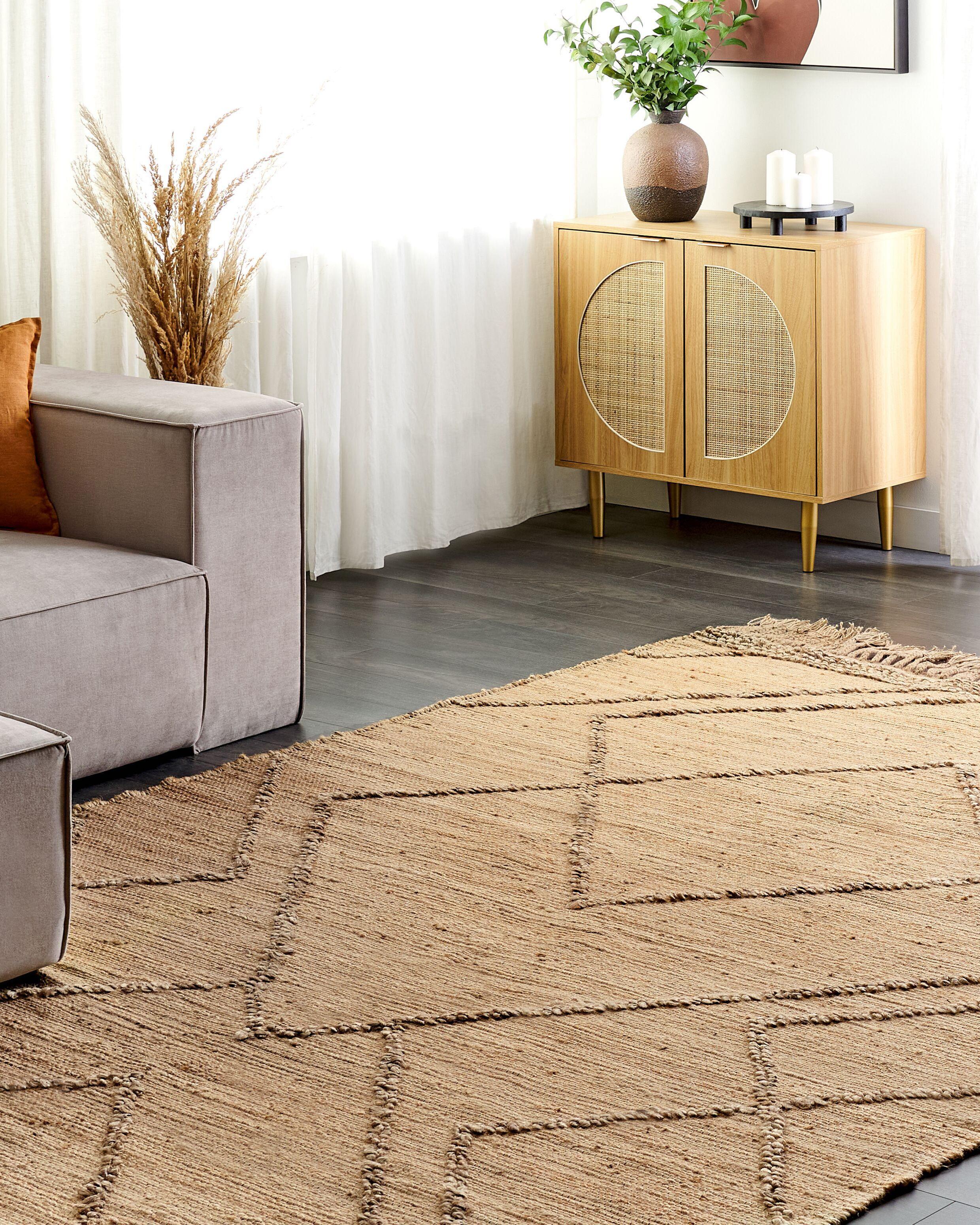 Beliani Tapis en Jute Boho HANDERE  