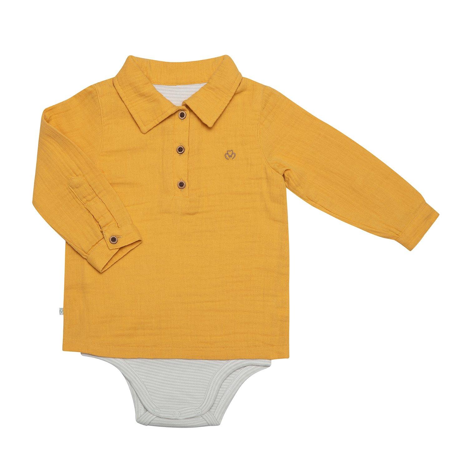 Image of Body Shirt Muslin Unisex Senfgelb 18-24M
