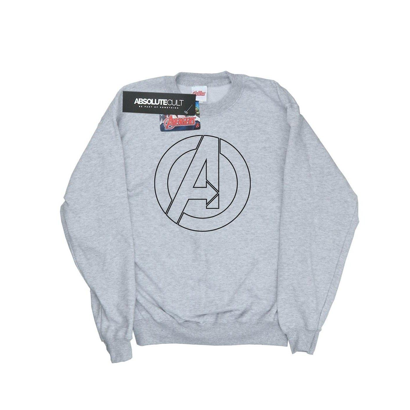 Image of Avenegers Assemble A Logo Outline Sweatshirt Damen Grau S