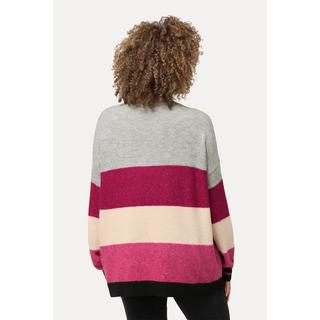 Ulla Popken  Pullover, Streifen, Oversized, Rundhals, Langarm 