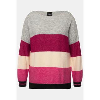 Ulla Popken  Pullover, Streifen, Oversized, Rundhals, Langarm 