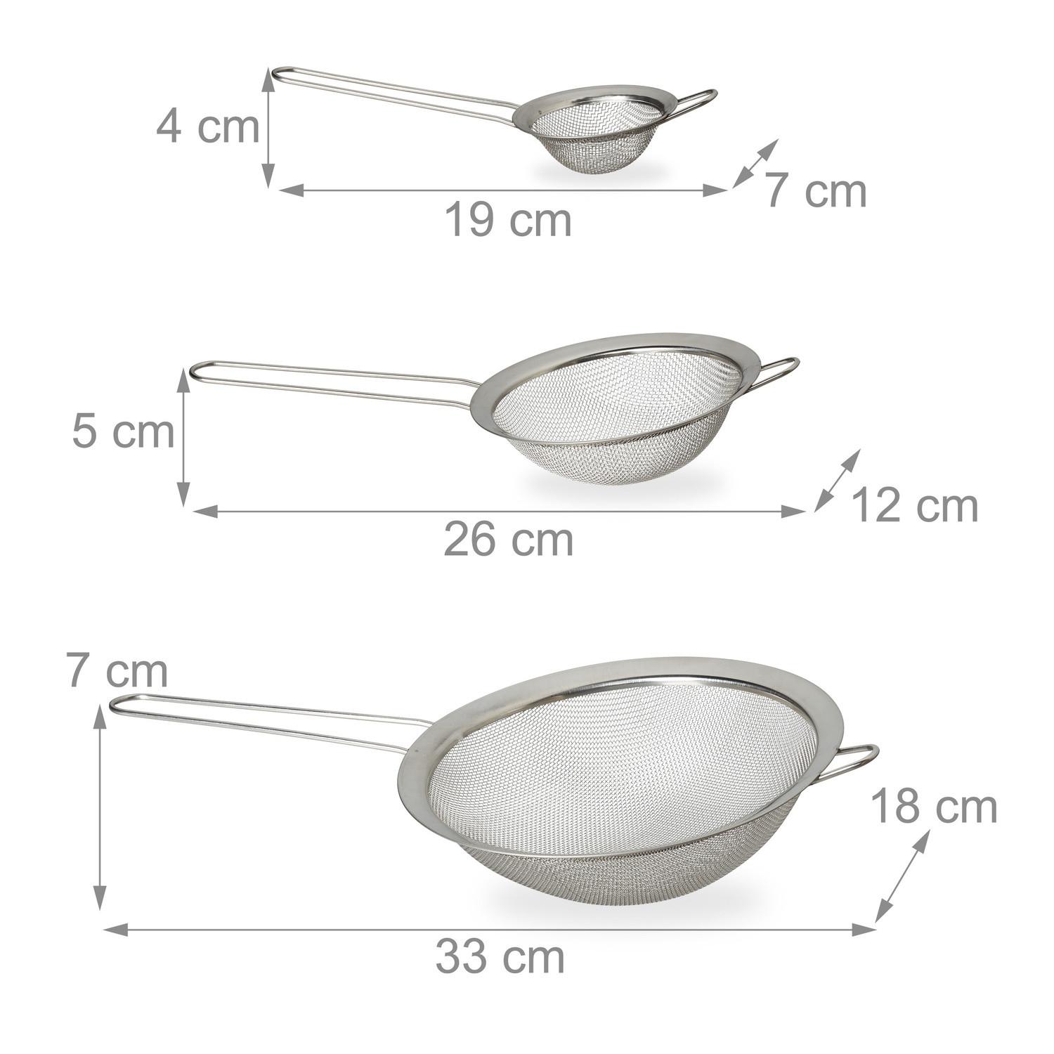 Northix Ensemble de 3 tamis de cuisine  