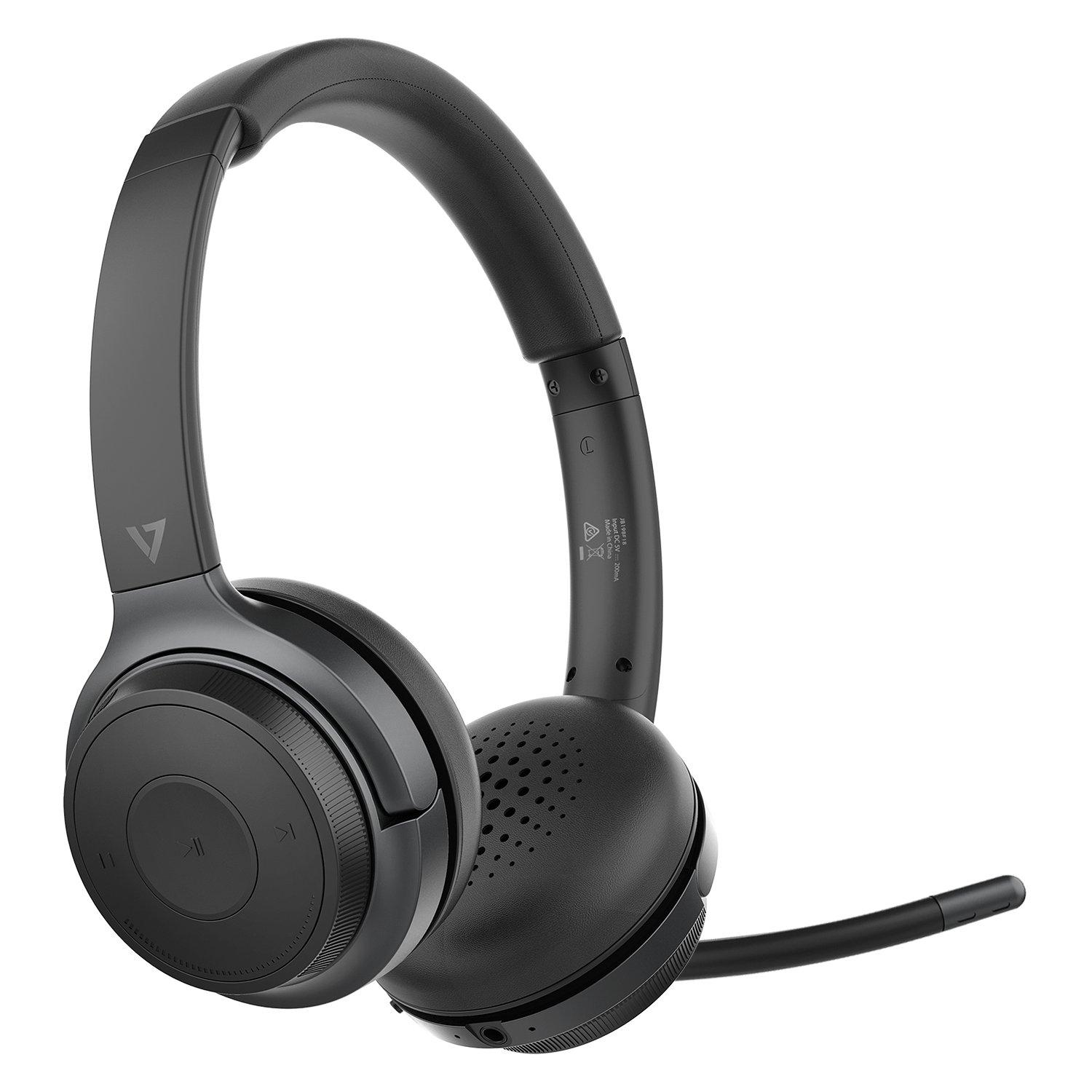 V7  V7 HB600S Kopfhörer & Headset Kabellos Kopfband AnrufeMusik USB Typ-C Bluetooth Schwarz 