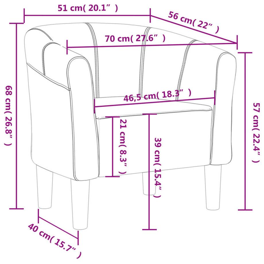 VidaXL Clubsessel gewebe  