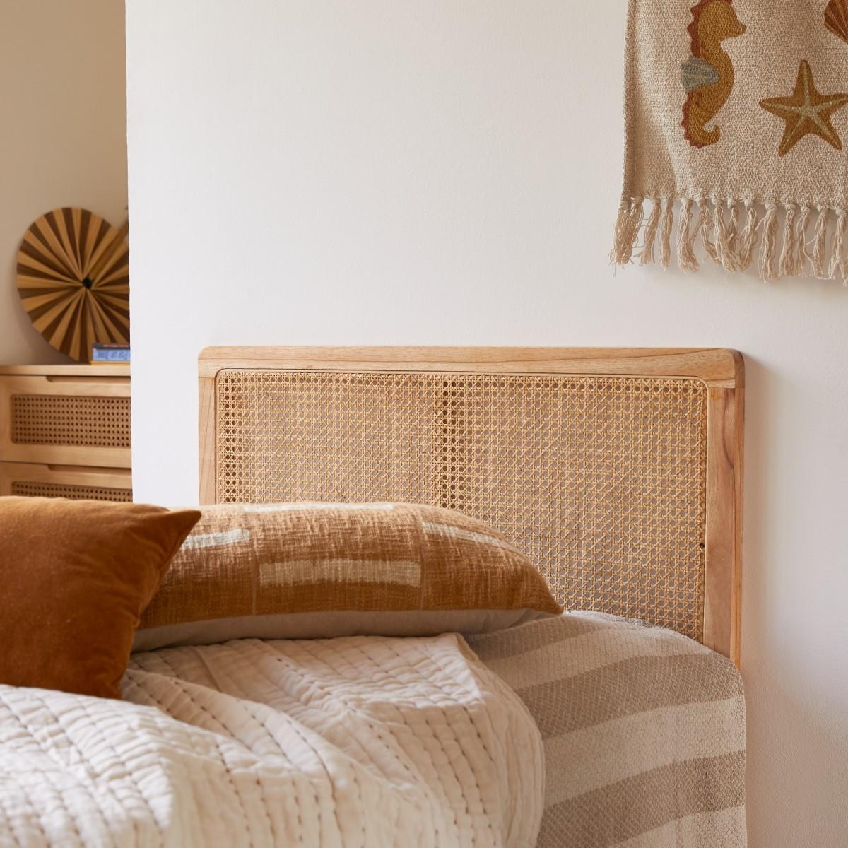 Tikamoon Testiera letto in rattan incannicciato 90 cm Adèle  