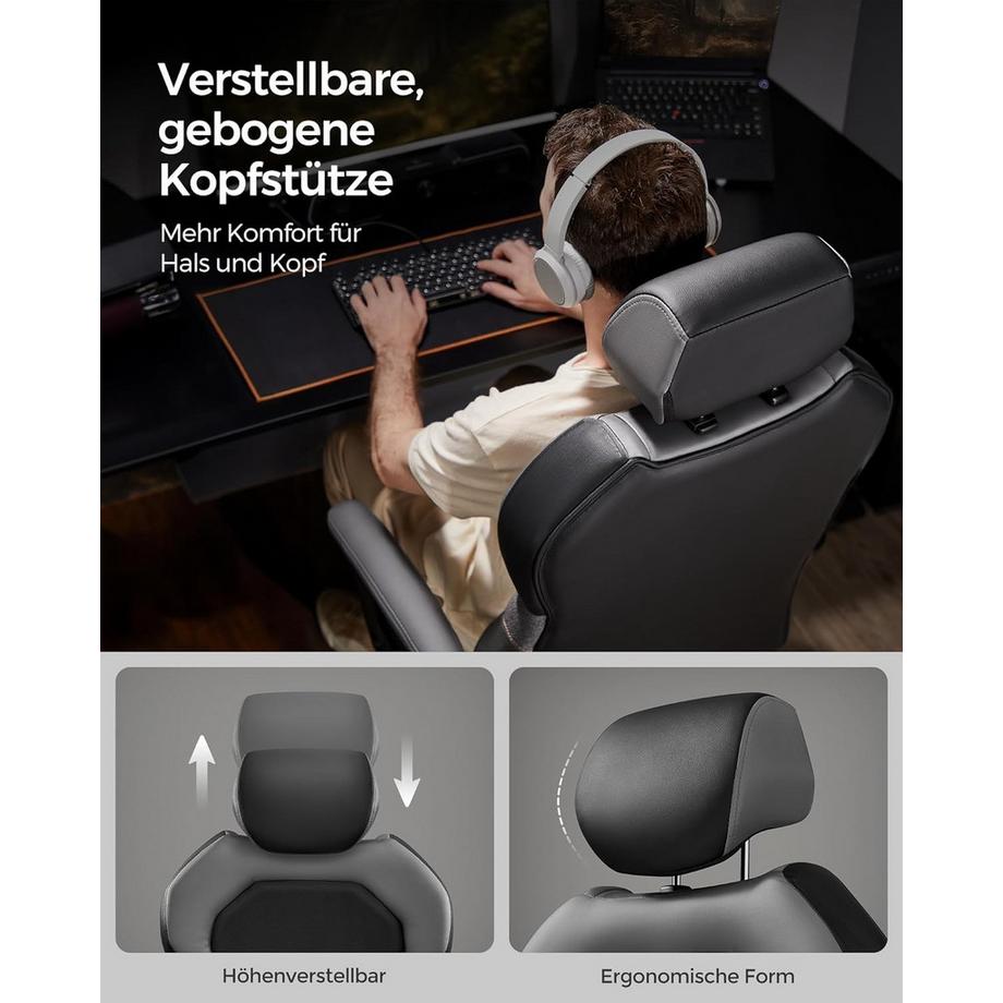 Pricenet  Chaise de bureau ergonomique réglable avec tissu respirant 