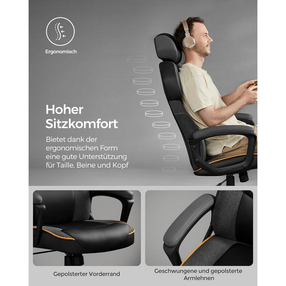 Pricenet  Chaise de bureau ergonomique réglable avec tissu respirant 