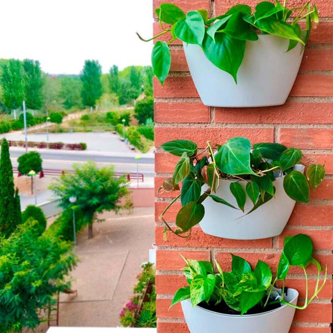 CitySens 3 Pack di fioriere da parete; fioriera grigia  