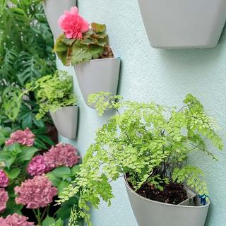 CitySens 3 Pack di fioriere da parete; fioriera grigia  