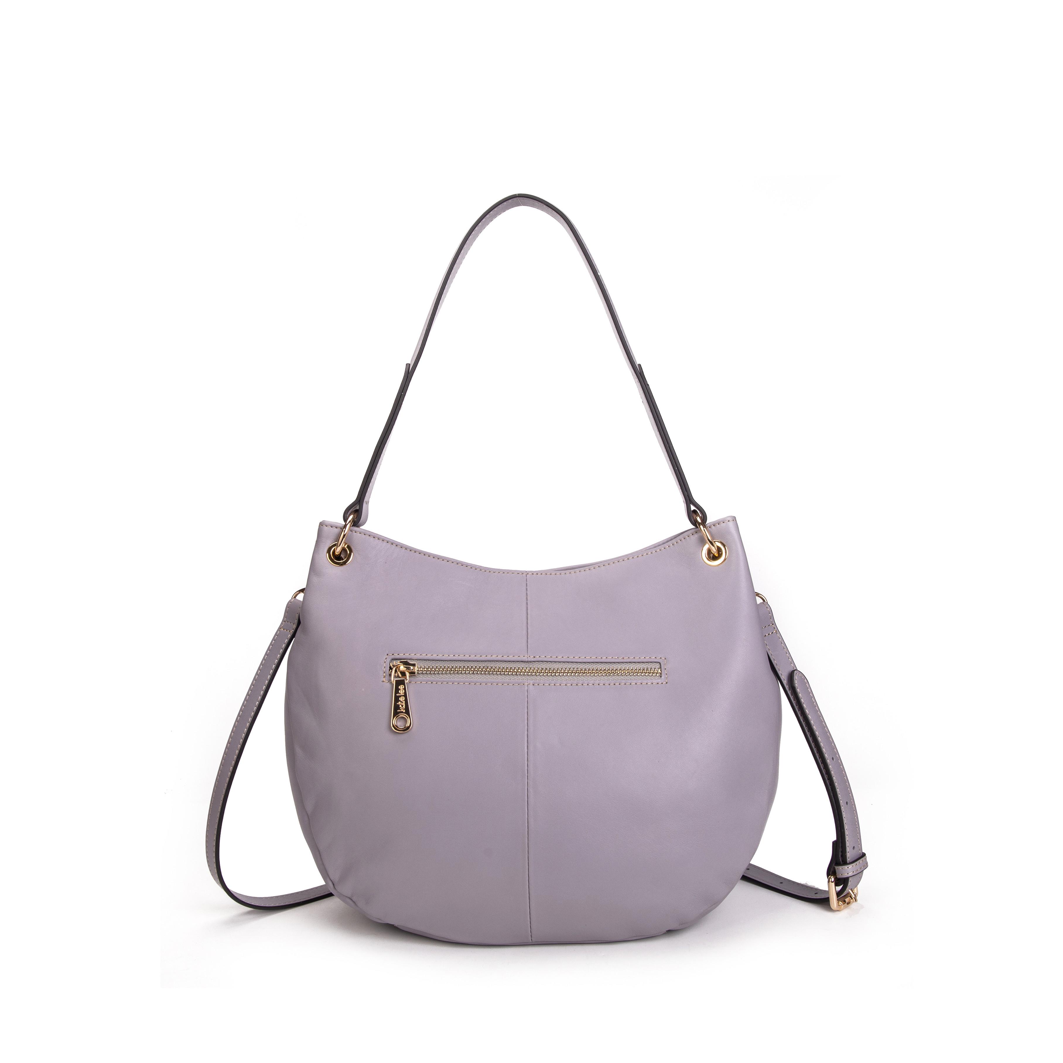 Kate Lee  Kate Lee sac porté épaule ou bandoulière en cuir Hobo Ully gris clair 