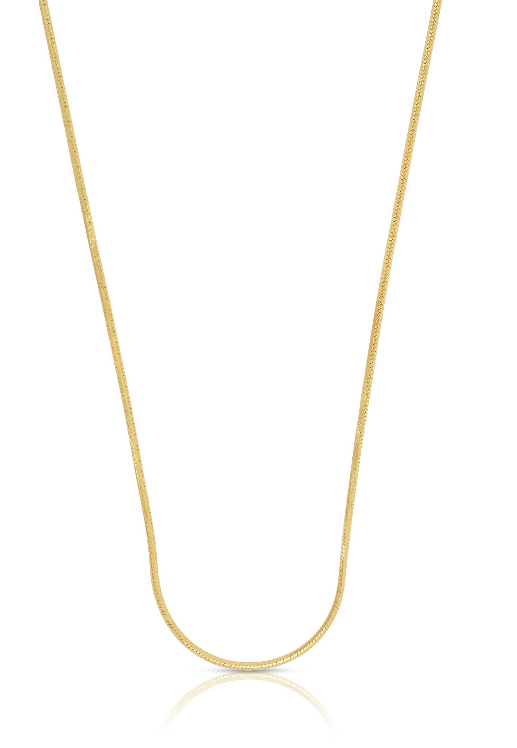 MUAU Schmuck  Collier Schlange Gelbgold 750, 1mm, 42cm 