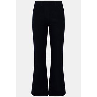 Ulla Popken  Pantalon Mary en velours côtelé de coton bio, jambe large et taille élastique 