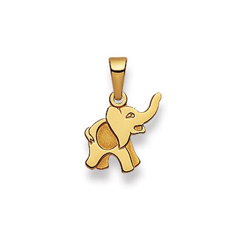 MUAU Schmuck  Anhänger Elefant Gelbgold 750, 17x12mm 