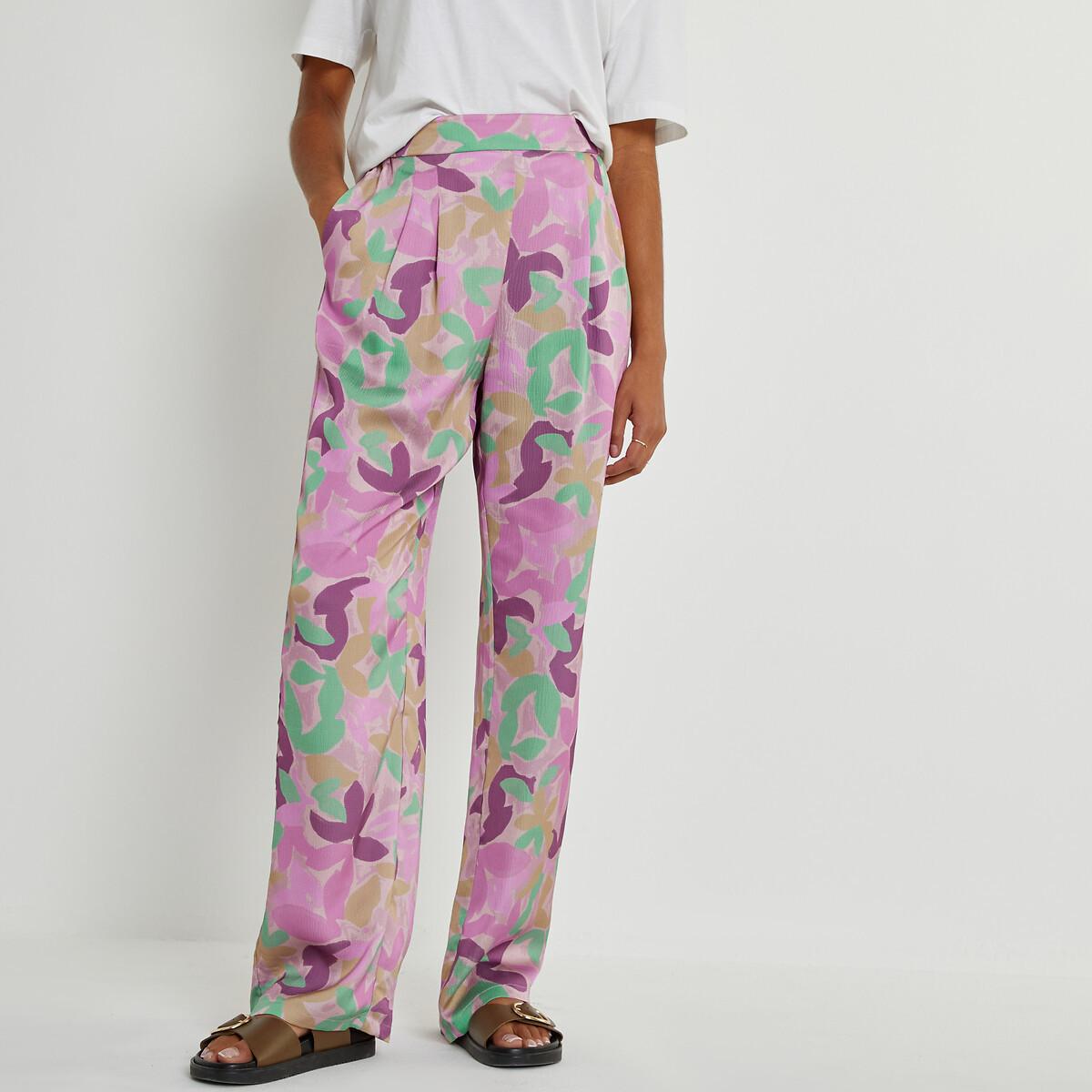 Image of Fliessende Satinhose Mit Blumenmuster Damen 36