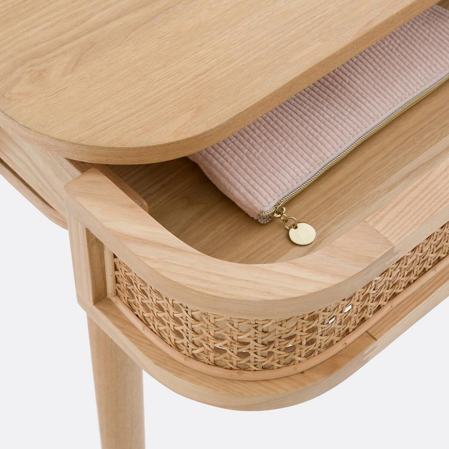 La Redoute Intérieurs Schreibtisch Laora mit 1 Rattanschublade  