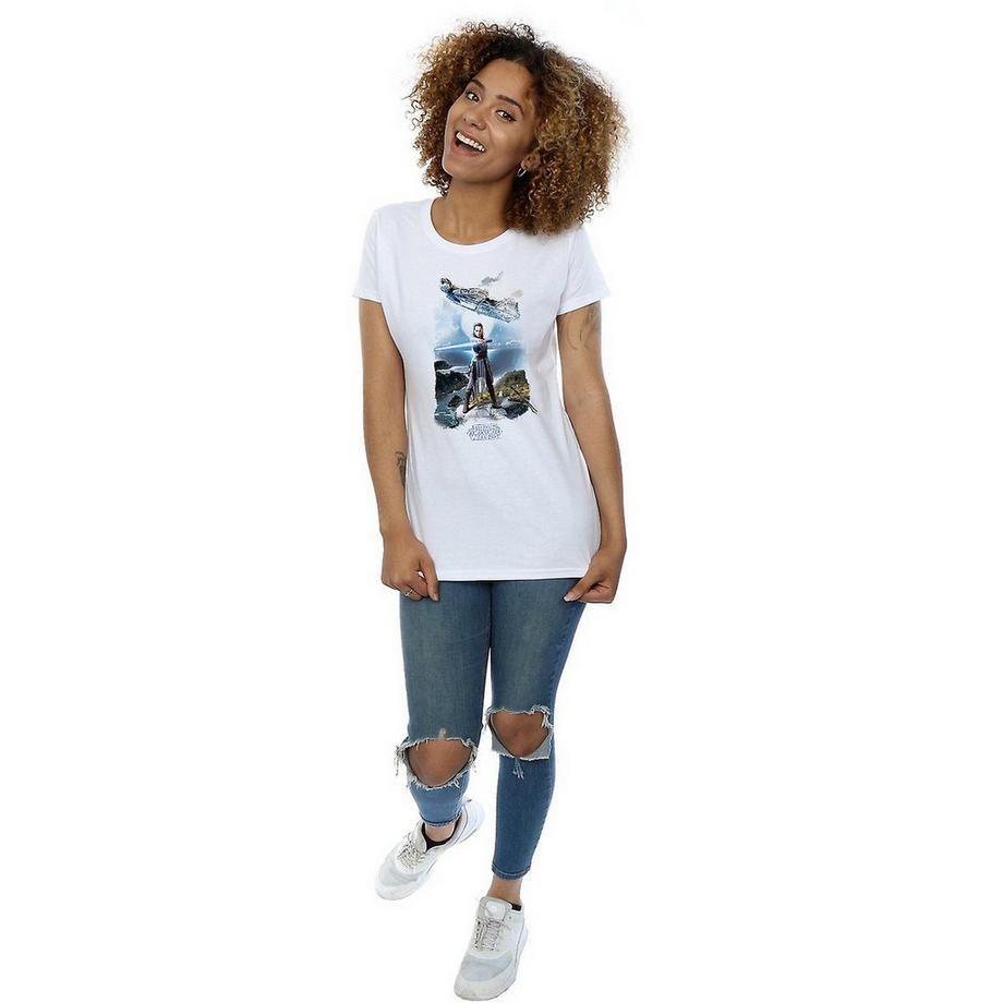 STAR WARS T-Shirt con Stampa Grafica Rey Millennium Falcon  