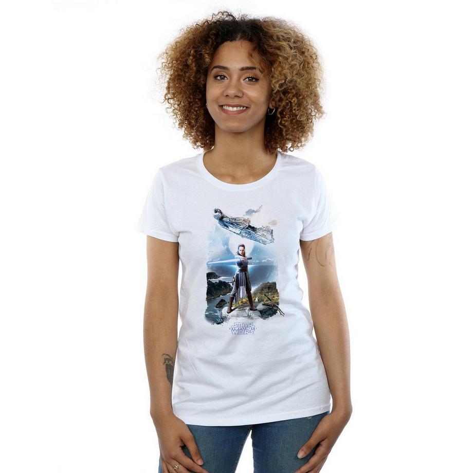 STAR WARS T-Shirt con Stampa Grafica Rey Millennium Falcon  