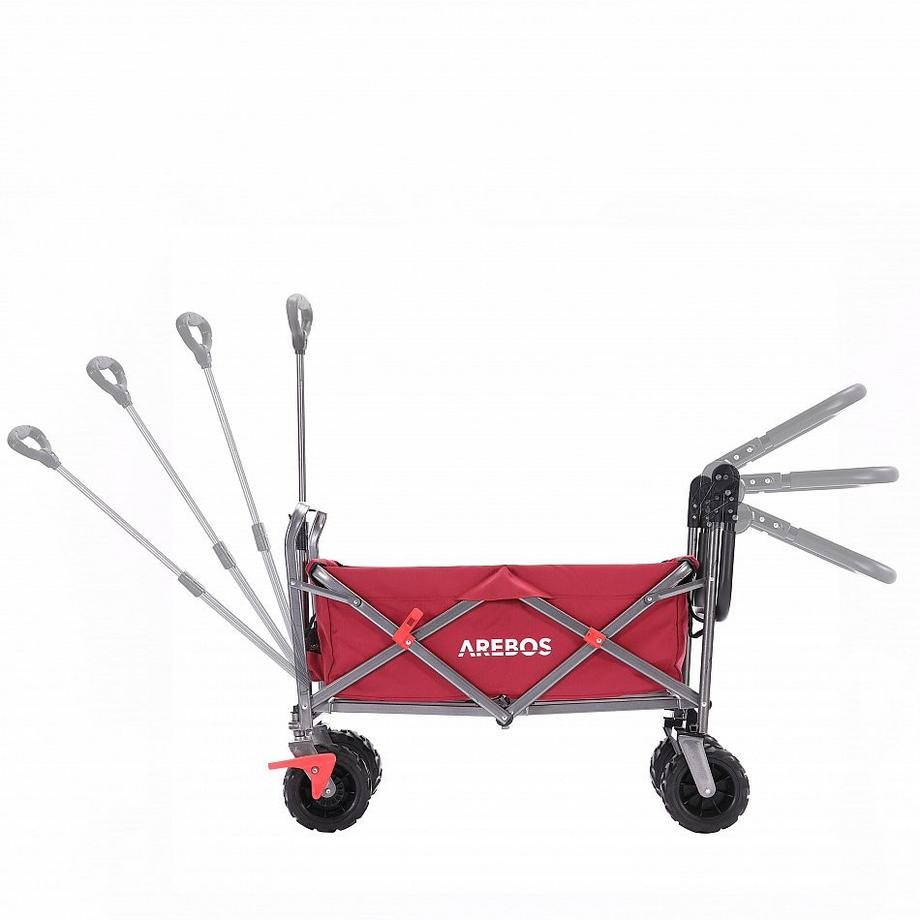 Arebos  Charrette à bras | Chariot de transport | Pliable | avec tige télescopique 