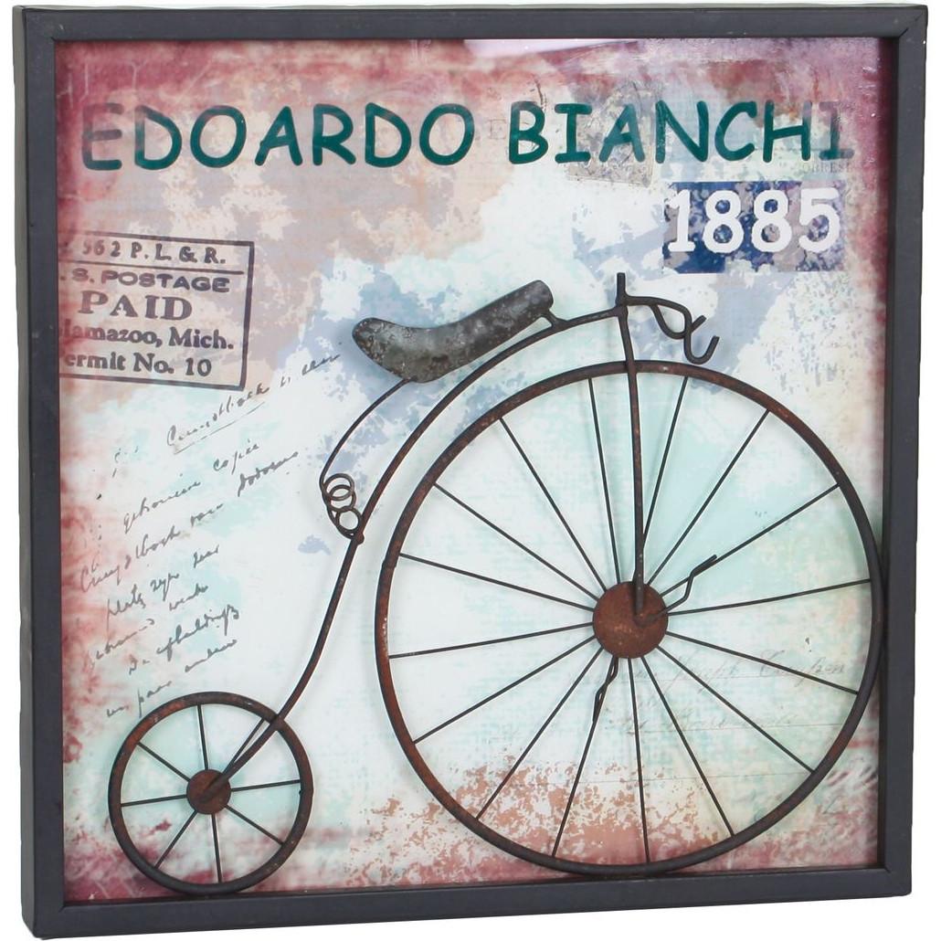 mutoni Quadro da parete penny farthing Bianchi Orianthe acciaio 40x40  