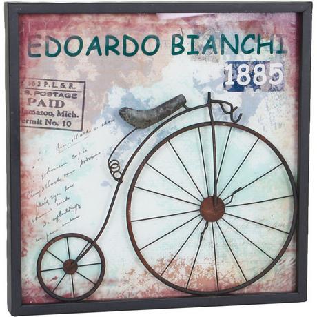 mutoni Tableau mural penny farthing Bianchi Orianthe acier 40x40  