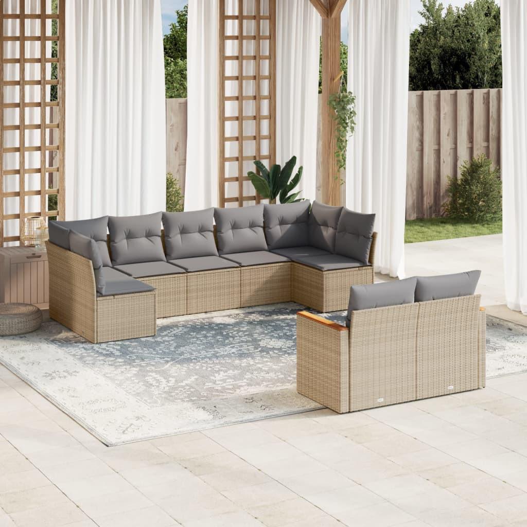 VidaXL set divano da giardino Polirattan  