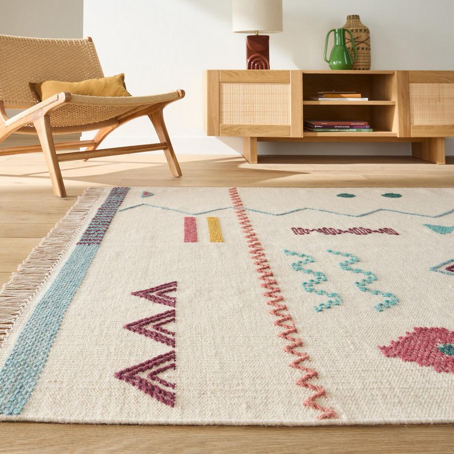 Flachgewebter Teppich Imani aus Wolle