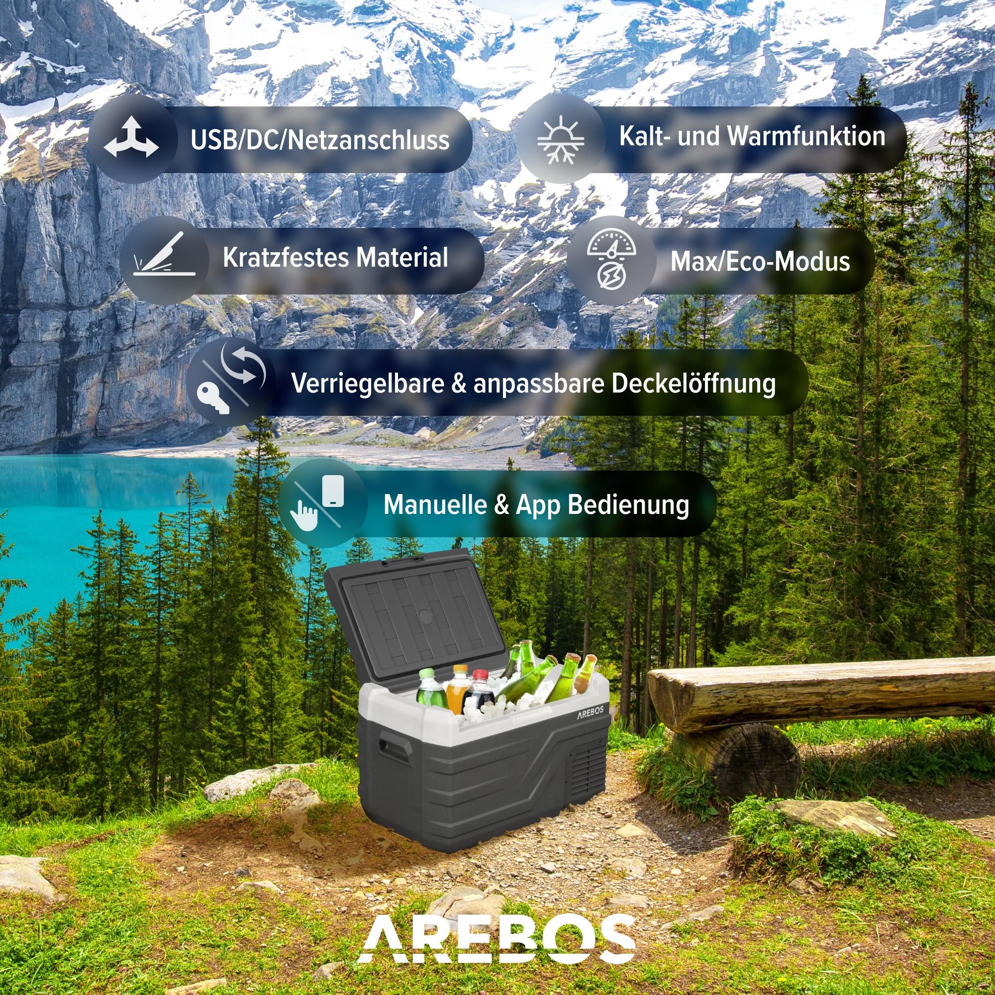 Arebos  Compressor Cooler Box Electric Car Refrigerator APP Freezer Box 