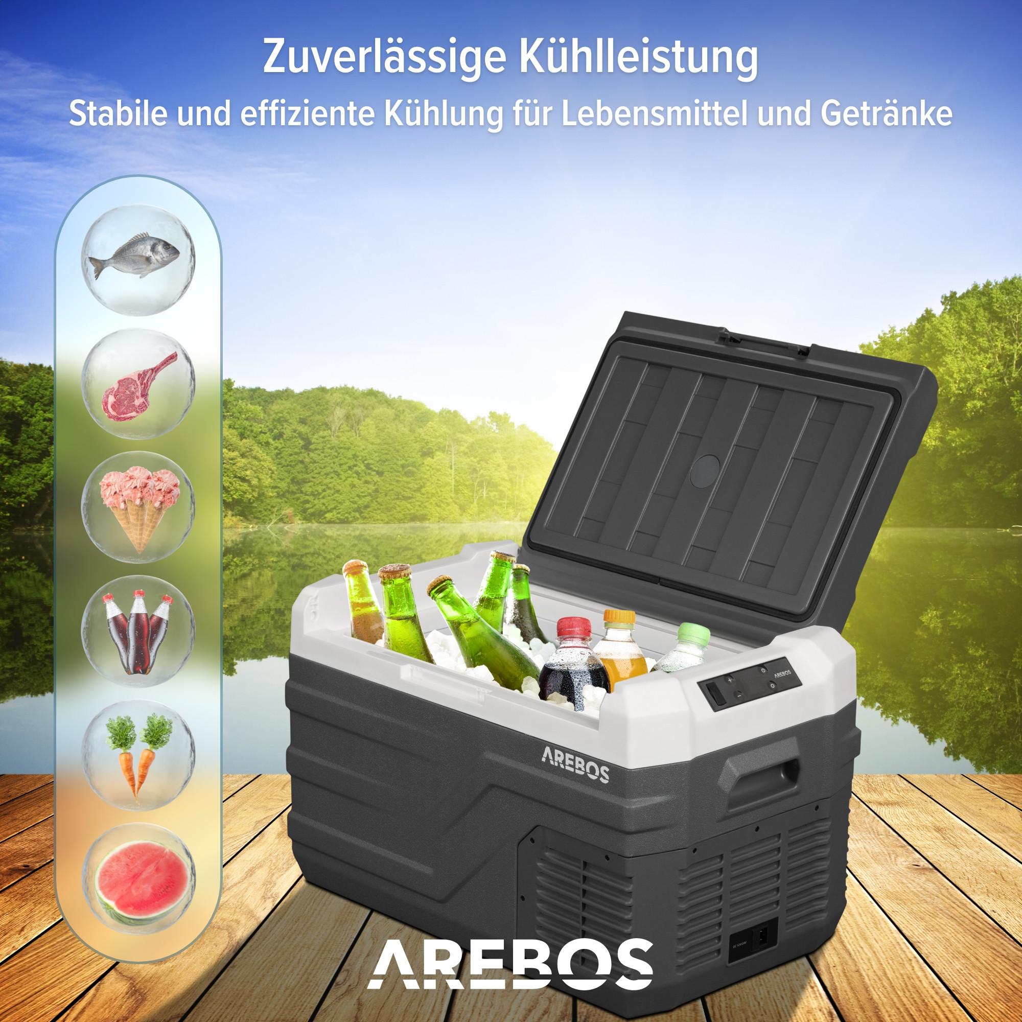 Arebos  Kompressor Kühlbox Elektrisch Auto Kühlschrank APP Gefrierbox 